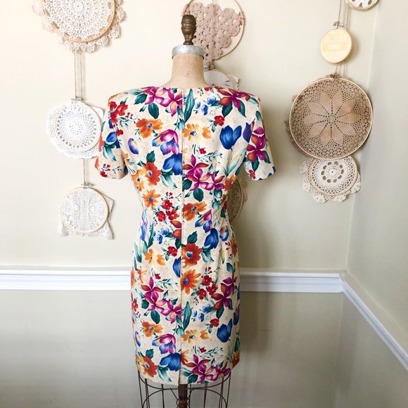 SOLD Vintage 90s Y2k Floral Short Sleeve Mini - Picture 3 of 7